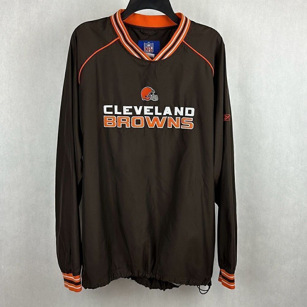 Reebok NFL Cleveland Browns Pullover Jacket Sz Large Cinch Waist